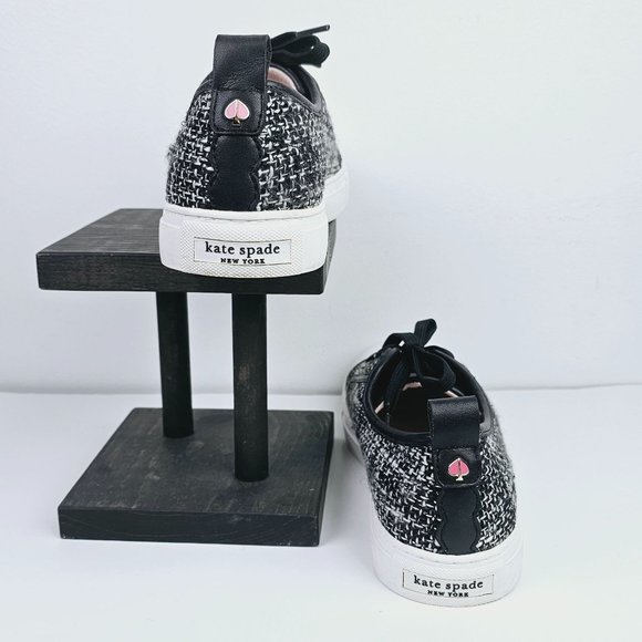 Kate Spade Avery Tweed Scallop Lace-up Sneaker, Sz 7.5 - Picture 9 of 12